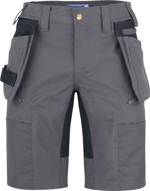 ProJob 3521 - Stretchshort - Grijs - Met Afneembare Spijkerzakken