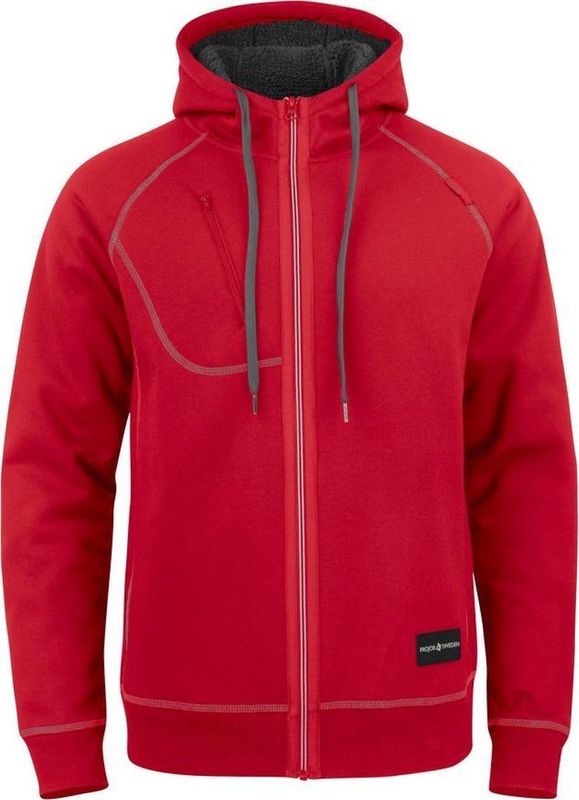 ProJob 2130 HOODIE MET TEDDYVOERING 642130 - Rood