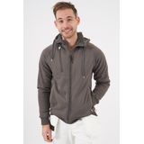 Sweater-Jas - Gebroken Wit - Katoen/Polyester - Met Capuchon en Grote Vakken