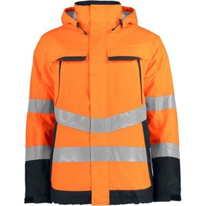 ProJob 6441 GEVOERDE SIGNALISATIE REGENJAS EN ISO 20471 KLASSE 3 646441 - Oranje/Zwart - XL