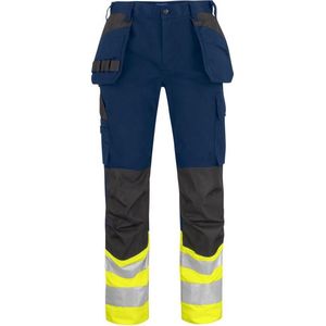 ProJob 6534 SIGNALISATIEBROEK MET KNIEZAKKEN EN SPIJKERZAKKEN EN ISO 20471 KLASSE 1 646534 - Geel/Marine - C64