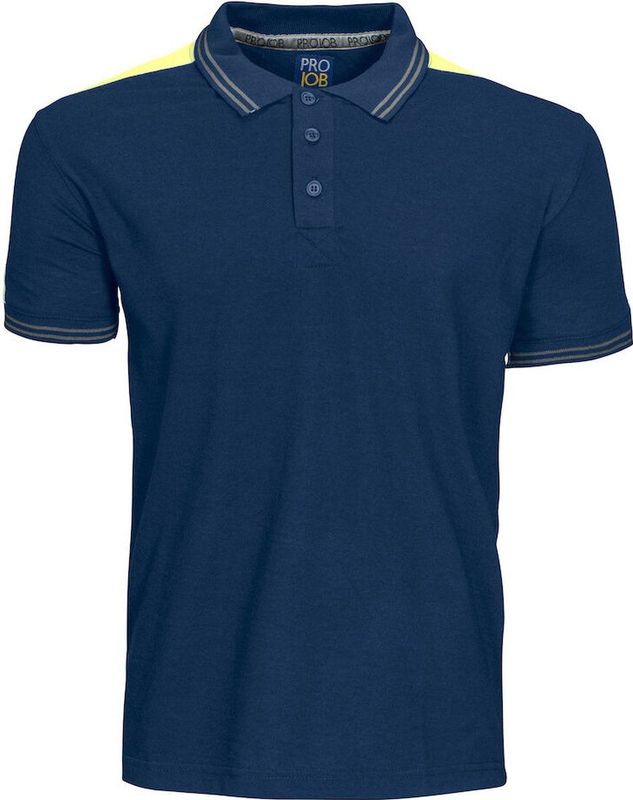 ProJob 2018 POLO MET FLUO INZETSTUKKEN 642018 - marine hv geel