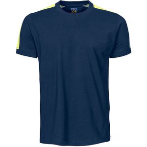 ProJob 2019 T-SHIRT MET FLUO INZETSTUKKEN 642019 - marine hv geel