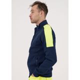 ProJob 2123 SWEATER LANGE RITS MET FLUO INZETSTUKKEN 642123 - marine / hv geel