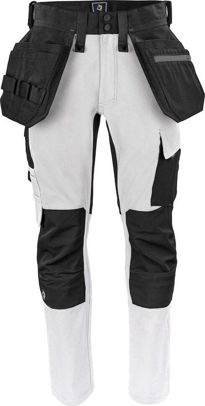 Projob 5551 Stretchbroek Met Kniezakken en Spijkerzakken 645551 - Wit