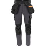 Projob 5551 Stretchbroek Met Kniezakken en Spijkerzakken 645551 - Grijs