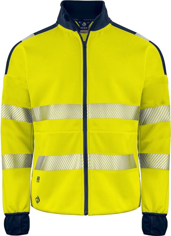 Projob - 6109 - Signalisatiesweater - Geel/Marine - Polyester/Nylon/Spandex
