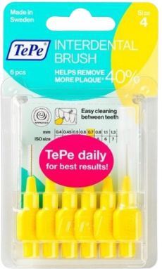 TePe - Tussenborstels - Geel - 0,7 mm - 6 stuks