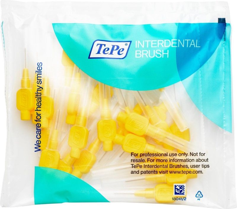 TePe Geel 25 stuks - Interdentale ragers origineel - 0.7 mm - Ragers - Voordeelverpakking