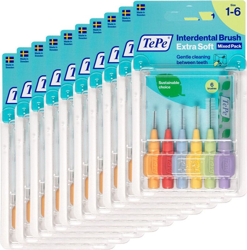 10x TePe Interdentale Ragers Original Gemengd 6 stuks