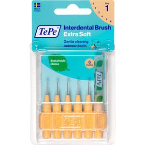 TePe Interdentale Ragers Extra Soft Lichtoranje ISO maat 1 – 0,45 mm (6 stuks)