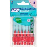 TePe Interdentale Ragers Extra Soft Lichtrood ISO maat 2 – 0,5 mm (6 stuks)