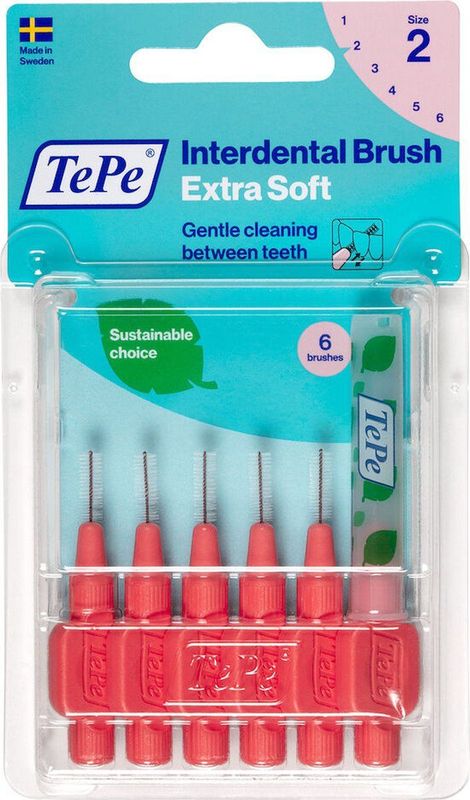 TePe - Interdentale Ragers - Extra Soft - Lichtrood - 6 Stuks