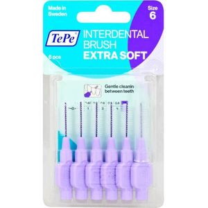 TePe Interdentale Ragers Extra Soft Lichtlila ISO maat 6 – 1,1 mm (6 stuks)