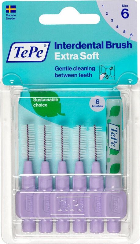 10x TePe Ragers Extra Zacht 1,1 mm Lichtlila 6 stuks