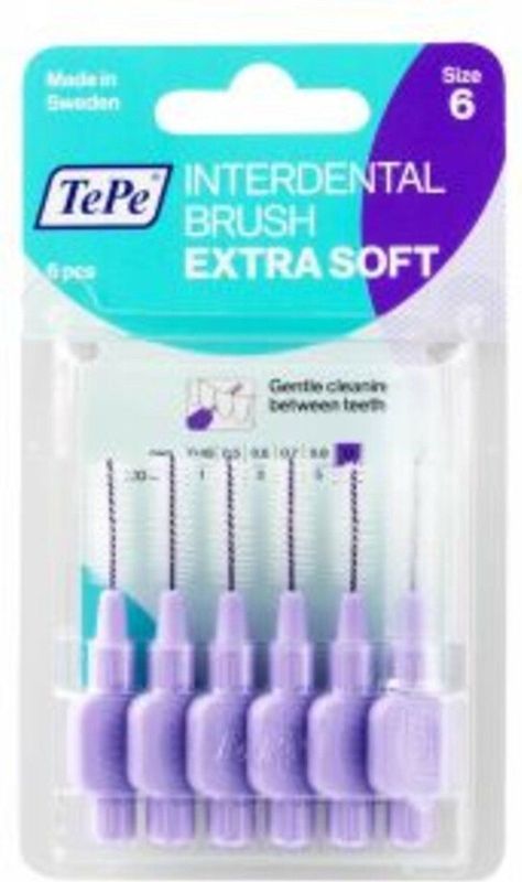 10x TePe Ragers Extra Zacht 1,1 mm Lichtlila 6 stuks