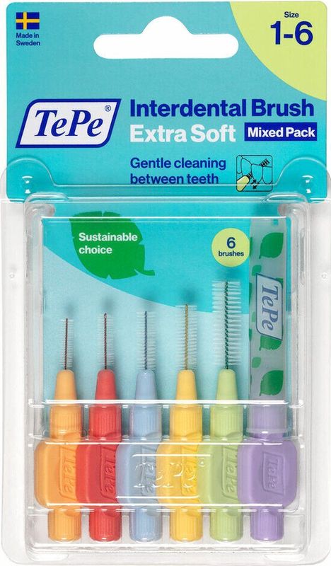 TePe - Interdentale Ragers Extra Soft - Mixed Pack - Kunststof Gecoate Metaaldraad