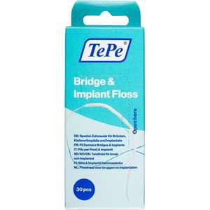 TePe - Bridge & Implant Floss - Voor Bruggen en Implantaten - 30 st
