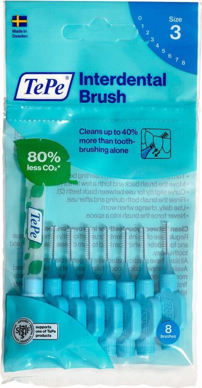 10x TePe Ragers 0,6 mm Blauw blister à 8 stuks