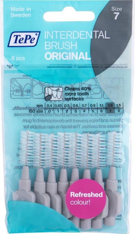 TePe - Interdentale Borstel - Grijs - Ergonomisch Ontwerp - 8 Stuks
