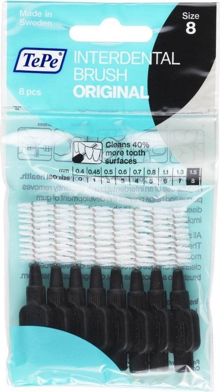 10x TePe Ragers 1,5 mm Zwart blister à 8 stuks