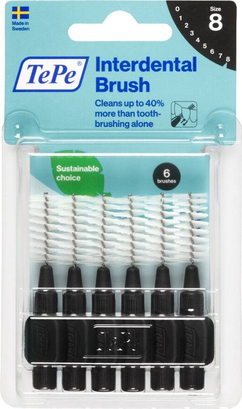 10x TePe Ragers 1,5 mm Zwart blister à 6 stuks