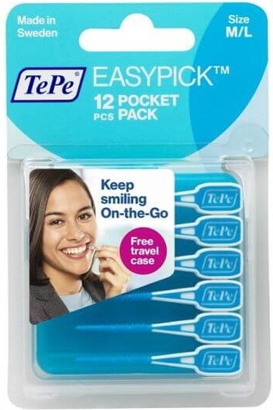 TePe - EasyPick M/L - Ragers - Turqoise - 12 stuks