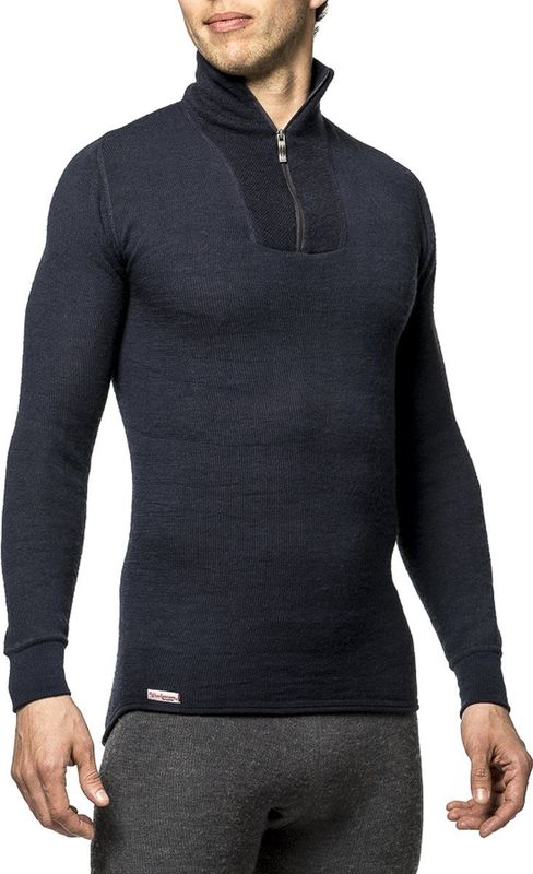 Woolpower - Zip Turtleneck 200 - Unisex - Zwart - Wol