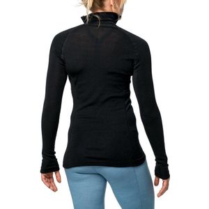 Woolpower - Merino Base Layer Zip Turtleneck LITE - Zwart - Merinowol