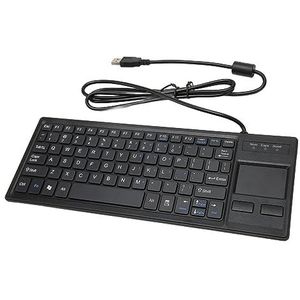 K800-Toetsenbord met Touchpad, Ultradun Mini Compact Bedraad Toetsenbord Ingebouwde USB-hub, Plug and Play, voor Pc, Laptop, Tablet, Tv, Computer