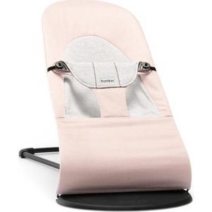 BabyBjörn Wipstoel Balance Soft - Cotton-Jersey - Lichtroze-Grijs - Ergonomisch - Verstelbaar - Inklapbaar