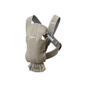 BabyBjörn Draagzak Mini - 3D Mesh Grijs beige - Buikdrager – Ondersteunend – Gebruiksvriendelijk