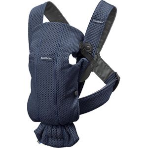 BabyBjörn Draagzak Mini - 3D Mesh - Donkerblauw - Buikdrager – Heupvriendelijk – Gebruiksvriendelijk