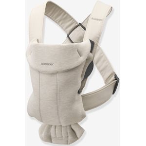 BabyBjörn Draagzak Mini - 3D Jersey - Lichtbeige - Buikdrager – Heupvriendelijk – Gebruiksvriendelijk