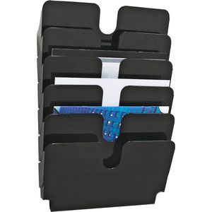 DURABLE Wandprospekthalter Flexiplus schwarz DIN A4 quer 6 Fächer