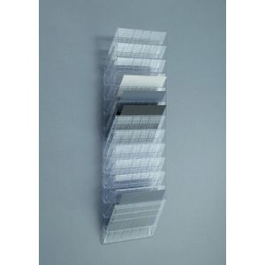 Folderrek Flexibox 6, 6 dispensers, A4, staand of liggend, verschillende hoogtes. Hoogtes