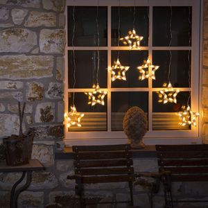 Konstsmide Lichtgordijn - 70 lamps LED piramidevorm - 118x72 cm - 24V - voor buiten - warmwit