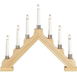 Konstsmide - Kaarsenbrug - Hout - 39 x 24 cm - 7 Lampjes - Warm Wit