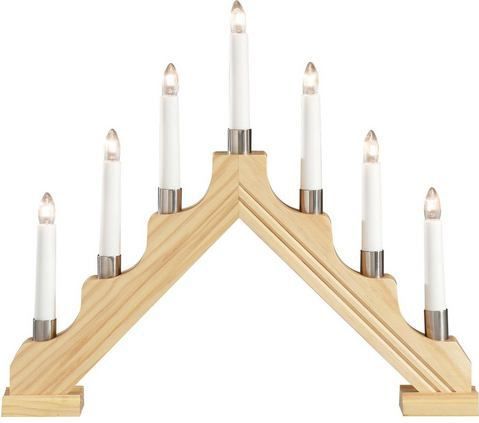 Konstsmide - Kaarsenbrug - Hout - 39 x 24 cm - 7 Lampjes - Warm Wit