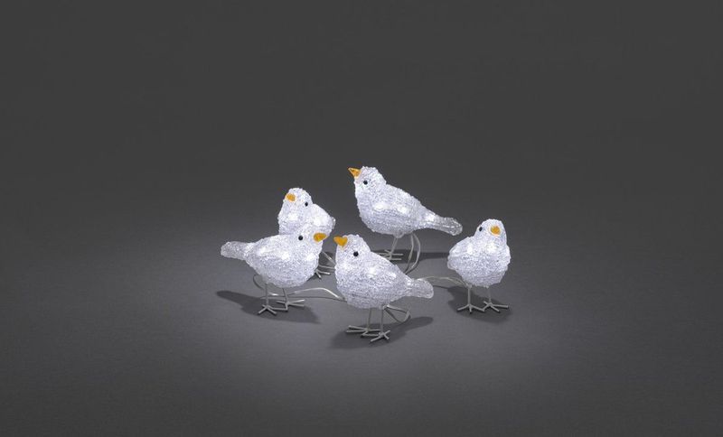 Konstsmide - LED Vogeltjes Set - Acryl - Koud Wit - 5 Stuks