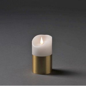 Waskaars met gouden band, 13.5cm, 7.5cm Ø, op batterij (Konstsmide)