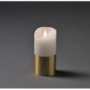 Waskaars met gouden band, 15.5cm, 7.5cm Ø, op batterij (Konstsmide)