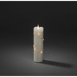 Konstsmide - LED Echte Wax Kaars - Crèmewit - 3D Vlam - Draad Omwikkeld - Binnen