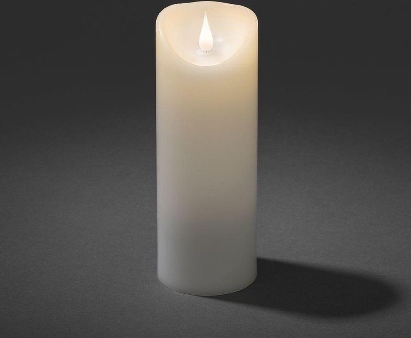 LED Kaars Echtwachs - Wit - 7.5 cm - 20.5 cm - Timerfunctie