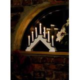 Konstsmide - Kaarsenbrug - Wit - 38 x 30 cm - 7 Lampjes - Warm Wit - Hout