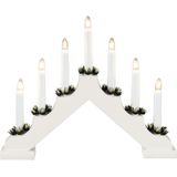 Konstsmide - Kaarsenbrug - Wit - 38 x 30 cm - 7 Lampjes - Warm Wit - Hout