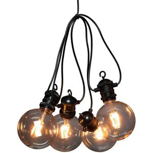 Konstsmide® Sweden  2394-800 - Snoerverlichting – Connectable  startsnoer 10m  - 10 transparante globes ø10cm - extra warmwit – premium verwisselbare filament PowerLED - zeer energiezuinig en duurzaam – verlengbaar tot max 40m - 24V - 5 traps dimmer