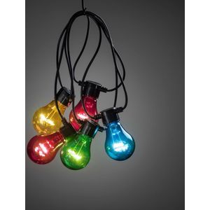 Konstsmide ® 2396-500 - Snoerverlichting - Premium 10 lamps koppelbaar STARTSNOER feestverlichting multicolor - 10m - zeer energiezuinig – TE VERLENGEN TOT MAX 40M MET VERLENGSNOER 2397-500 - max 3 verlengsnoeren (max 40m) - voor buiten en binnen