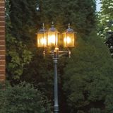 Konstsmide 3-lichts buitenlantaarn MILANO in zwart en zilver