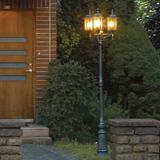 Konstsmide 3-lichts buitenlantaarn MILANO in zwart en zilver